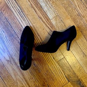 ISO Anne Klein Suede Ankle Boots - Black